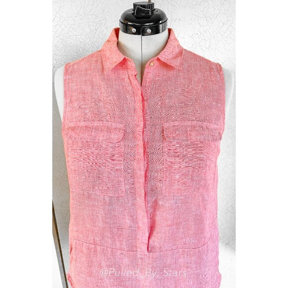 JONES & CO | JONES NEW YORK Sleeveless Red Linen Tunic Top - Size M - NWT - Picture 3 of 15